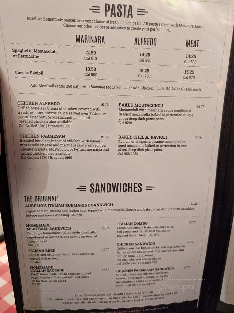 Aurelio's - La Grange, IL menu_pic