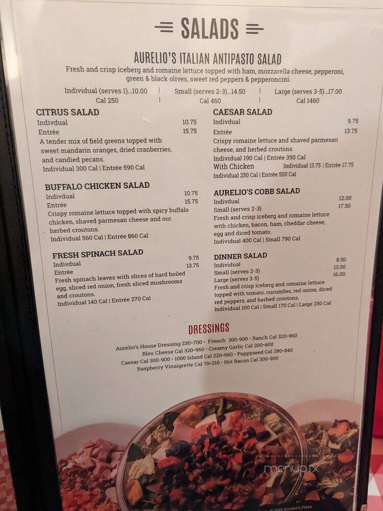 Aurelio's - La Grange, IL menu_pic