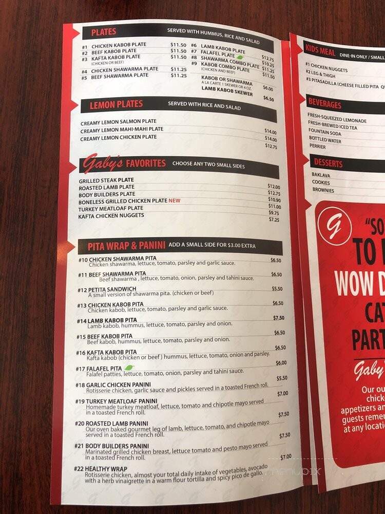 Gaby's Express - Marina Del Rey, CA menu_pic