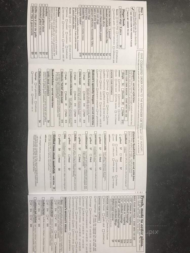 Bedrock & The Cave - Shorewood, IL menu_pic