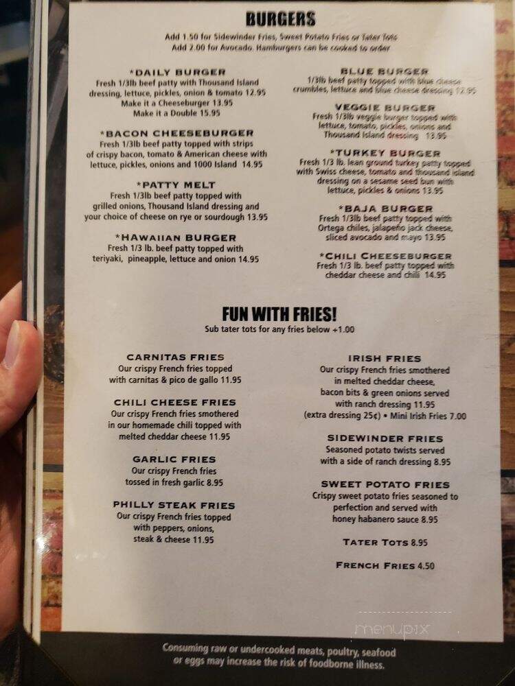 Daily's Sports Grill - Rancho Santa Margarita, CA menu_pic