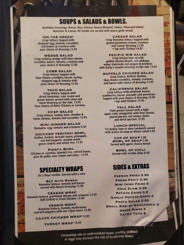 Daily's Sports Grill - Rancho Santa Margarita, CA menu_pic