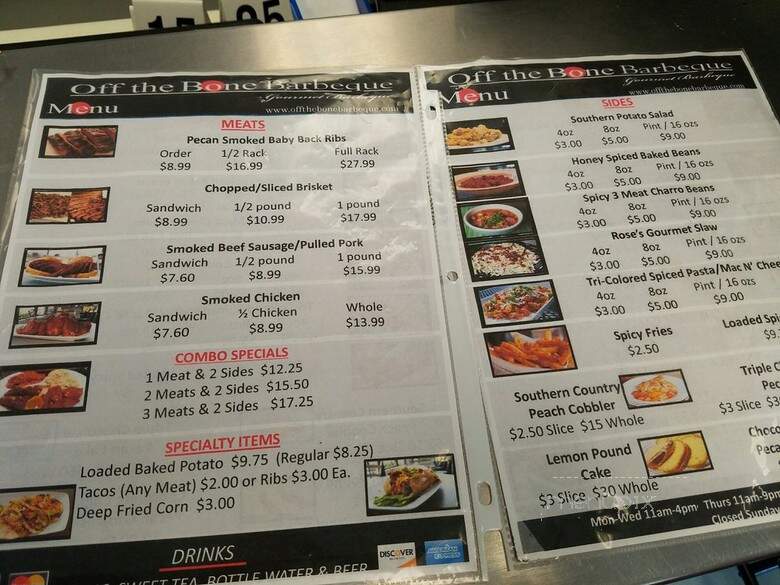 Off the Bone - Dallas, TX menu_pic