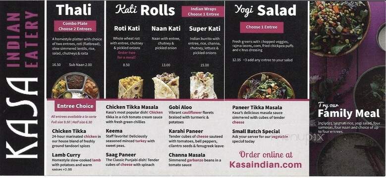 Kasa Indian Eatery - San Francisco, CA menu_pic