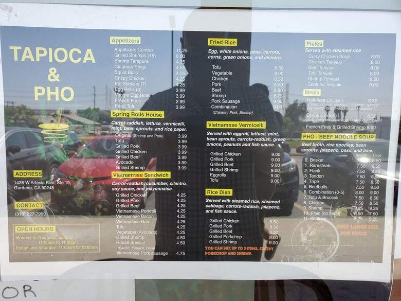 Tapioca Express - Gardena, CA menu_pic