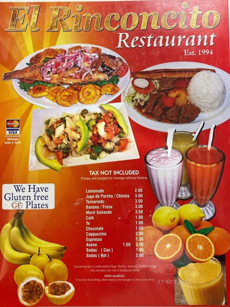 El Rinconcito - New York, NY menu_pic