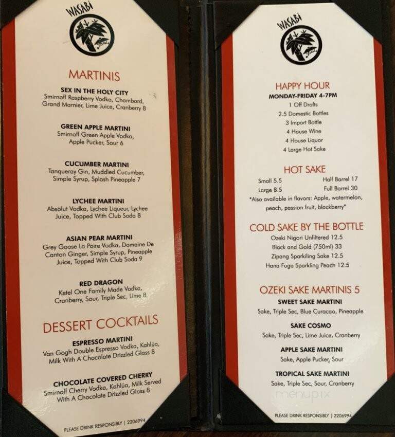 Wasabi's - Summerville, SC menu_pic