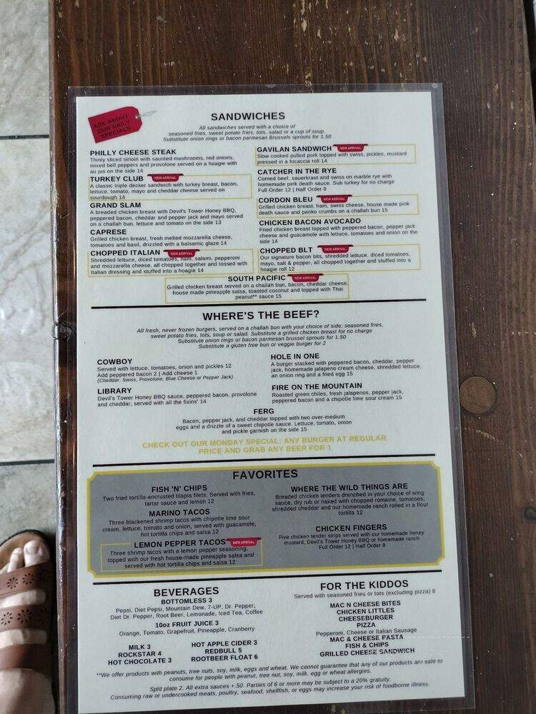 Fireside Lounge - Laramie, WY menu_pic