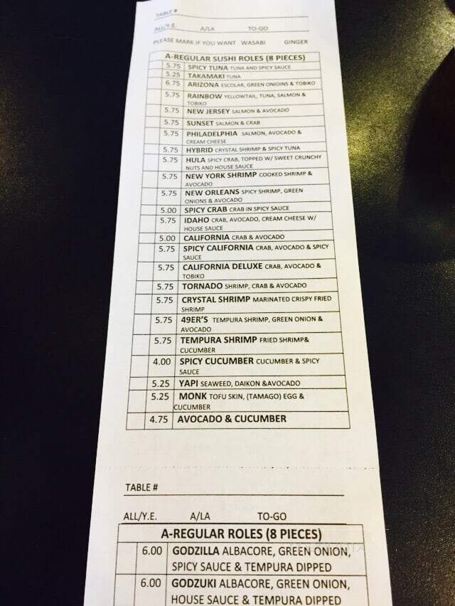 Sushi Ya - Clearfield, UT menu_pic