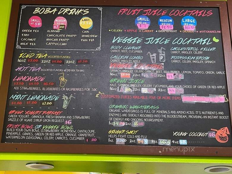 Da Juice Bar - Glendale, CA menu_pic