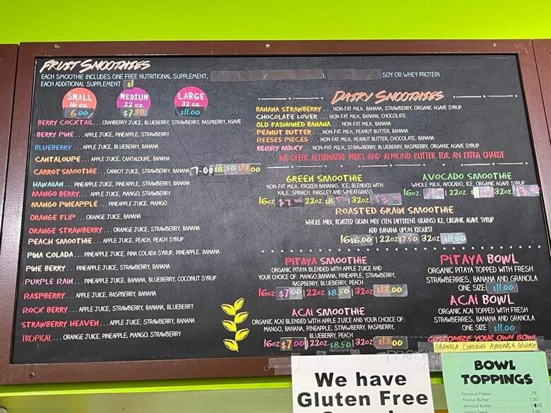 Da Juice Bar - Glendale, CA menu_pic