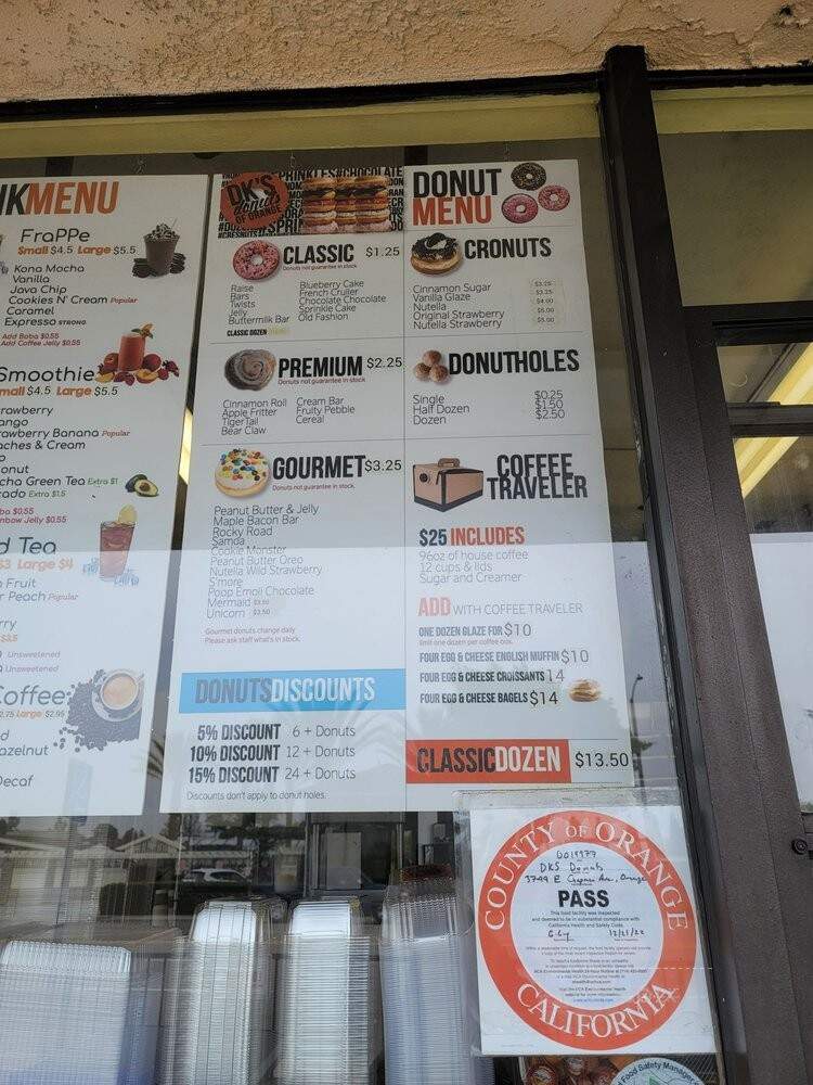 D K's Donuts - Orange, CA menu_pic