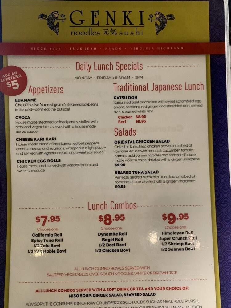 Genki Noodles & Sushi - Sandy Springs, GA