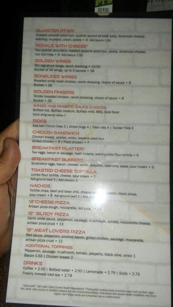 Pt's Pub - Las Vegas, NV menu_pic