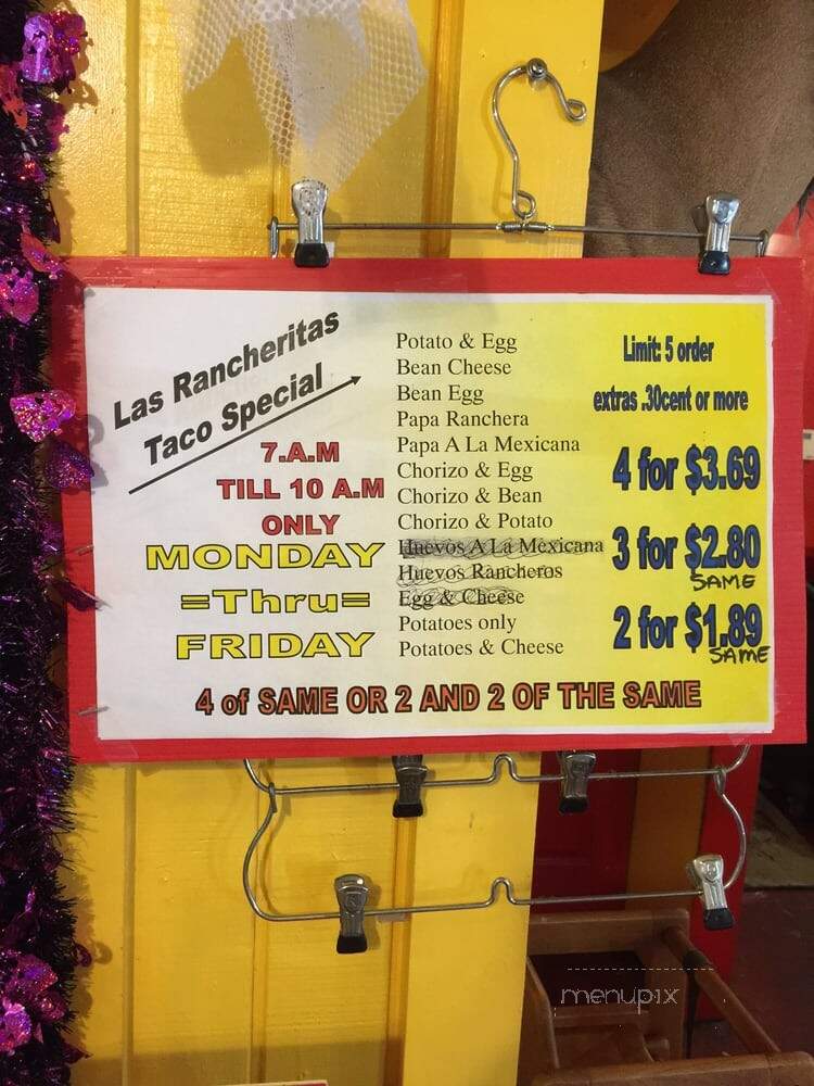Las Rancheritas Cafe - San Antonio, TX menu_pic
