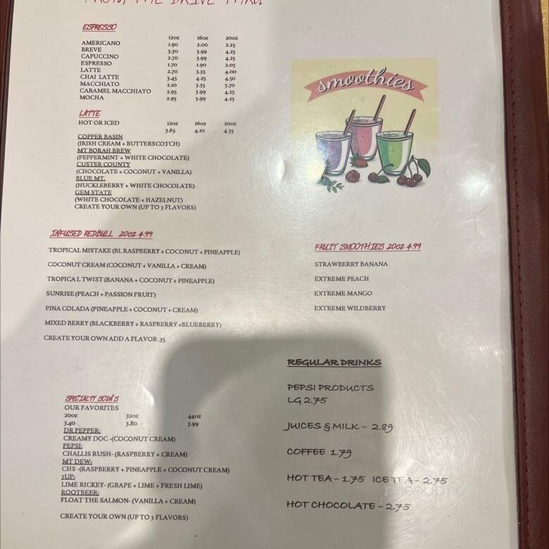 Village Inn Motel & Restaurant - Challis, ID menu_pic
