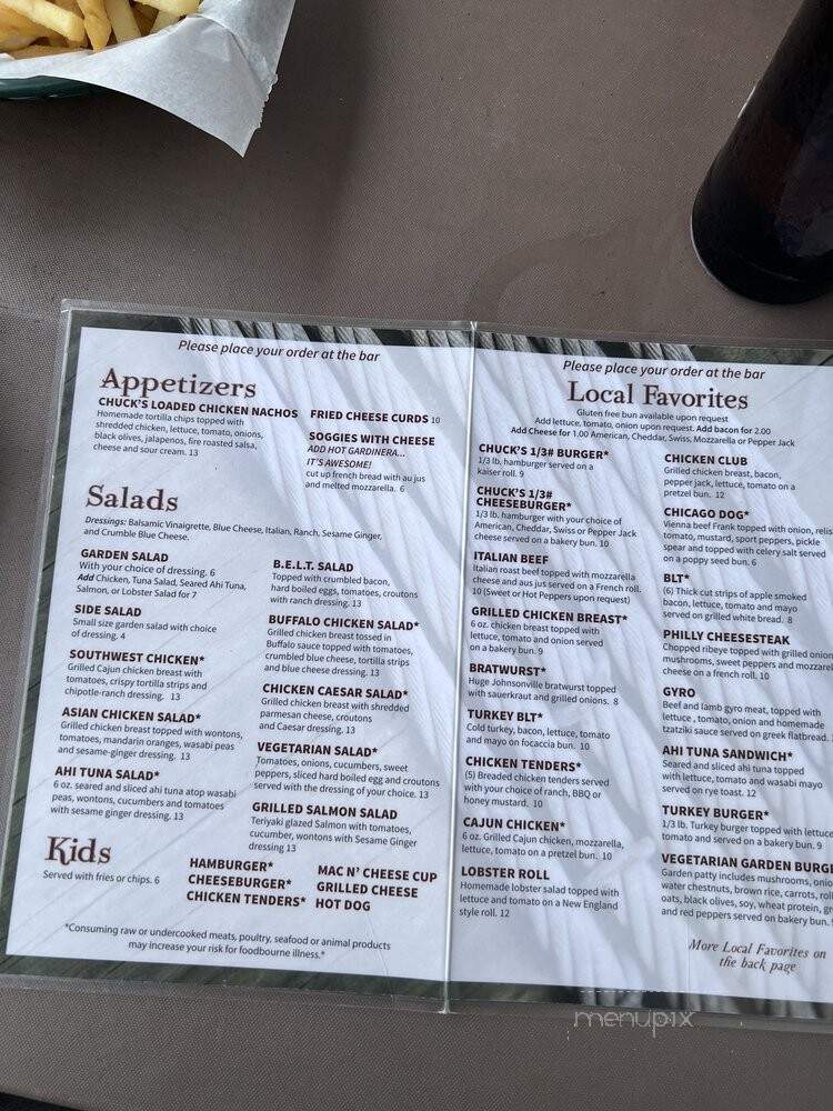 Chuck's Tavern - Pendleton, OR menu_pic