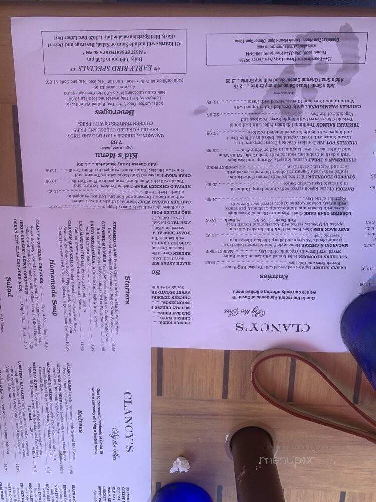 Clancy's By The Sea - Ocean City, NJ menu_pic