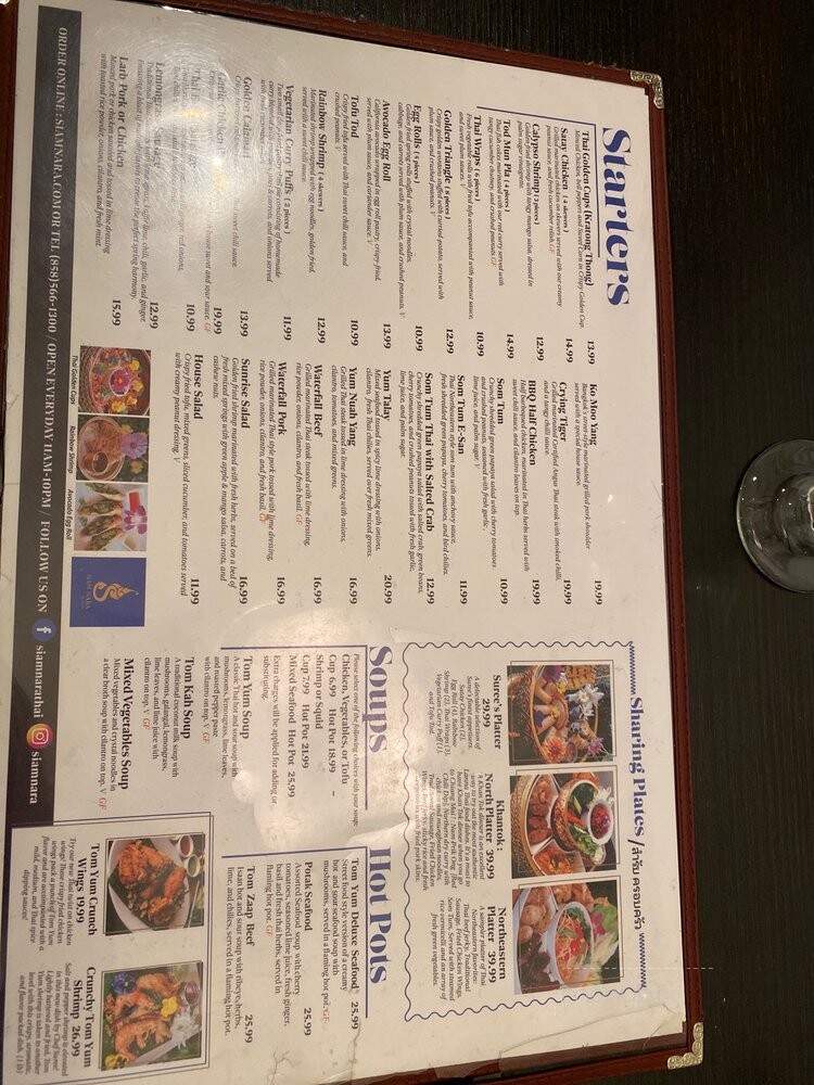 Siam Nara Thai Cusone - San Diego, CA menu_pic