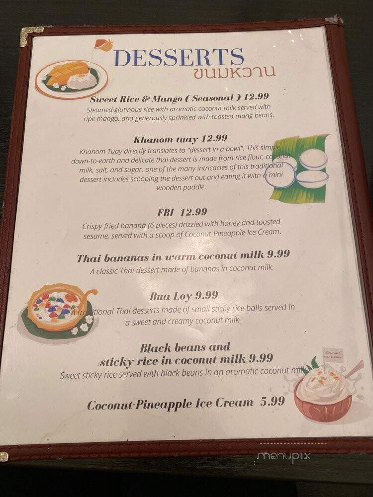 Siam Nara Thai Cusone - San Diego, CA menu_pic