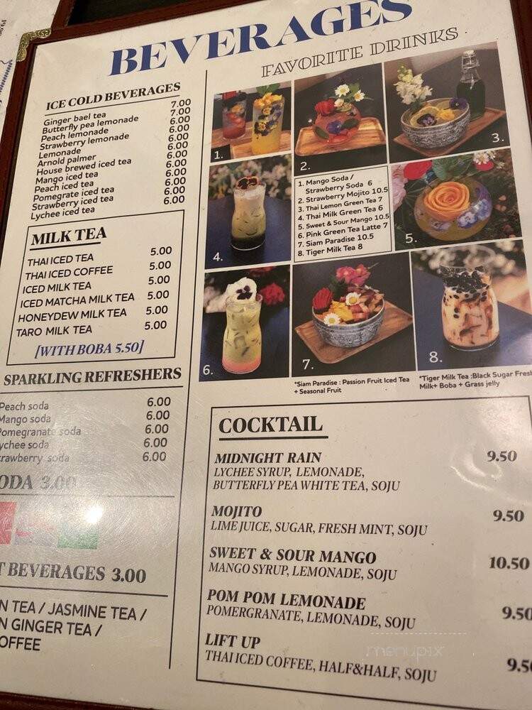 Siam Nara Thai Cusone - San Diego, CA menu_pic