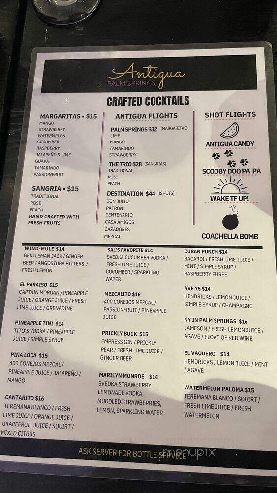 Ale House - Palm Springs, CA menu_pic