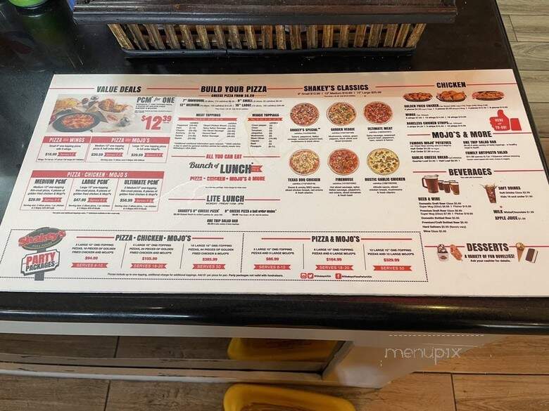 Shakey's - Garden Grove, CA menu_pic