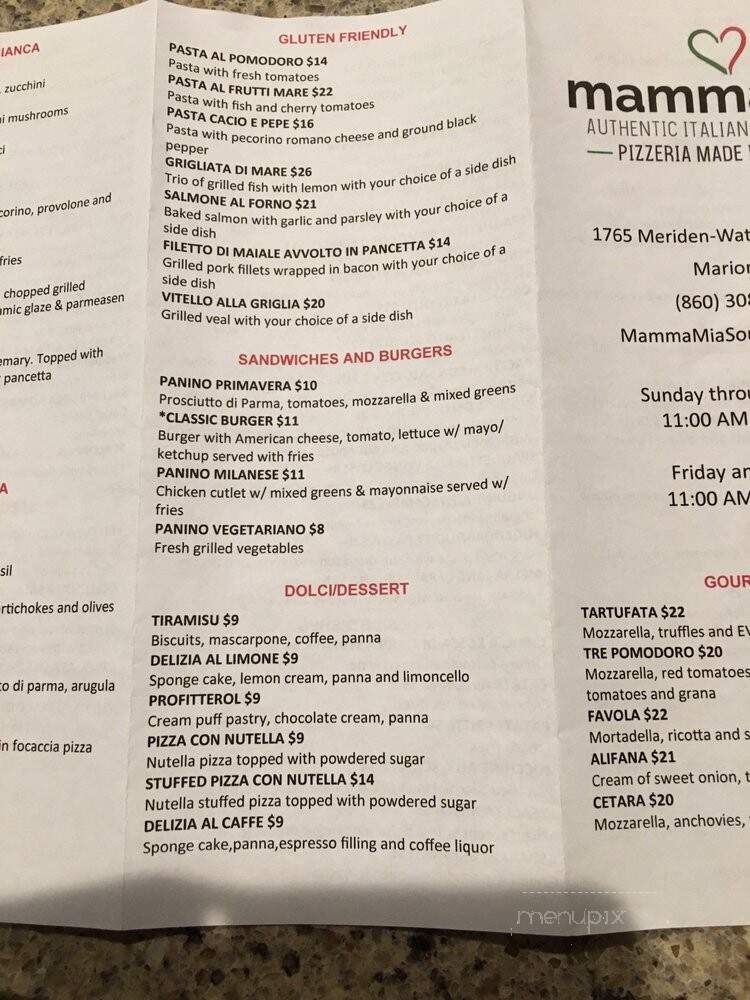 Mama Mia's Pizzeria - Southington, CT menu_pic