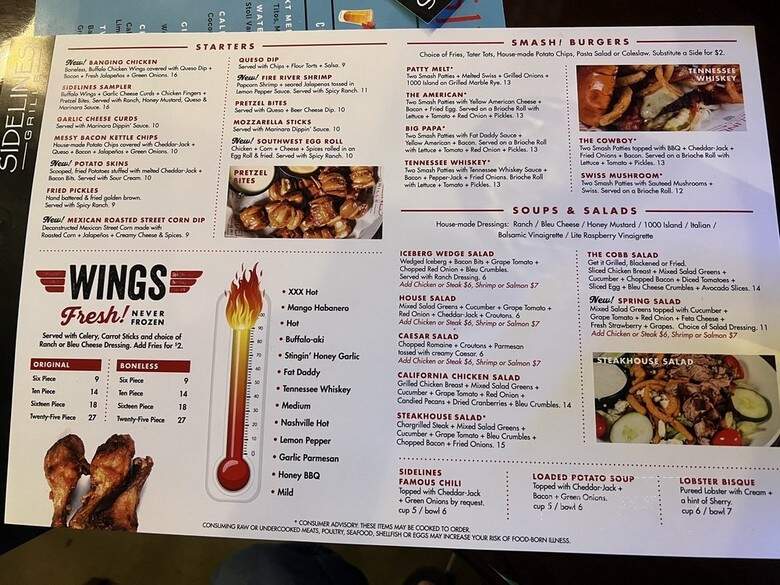 Sidelines Grille - Canton, GA menu_pic