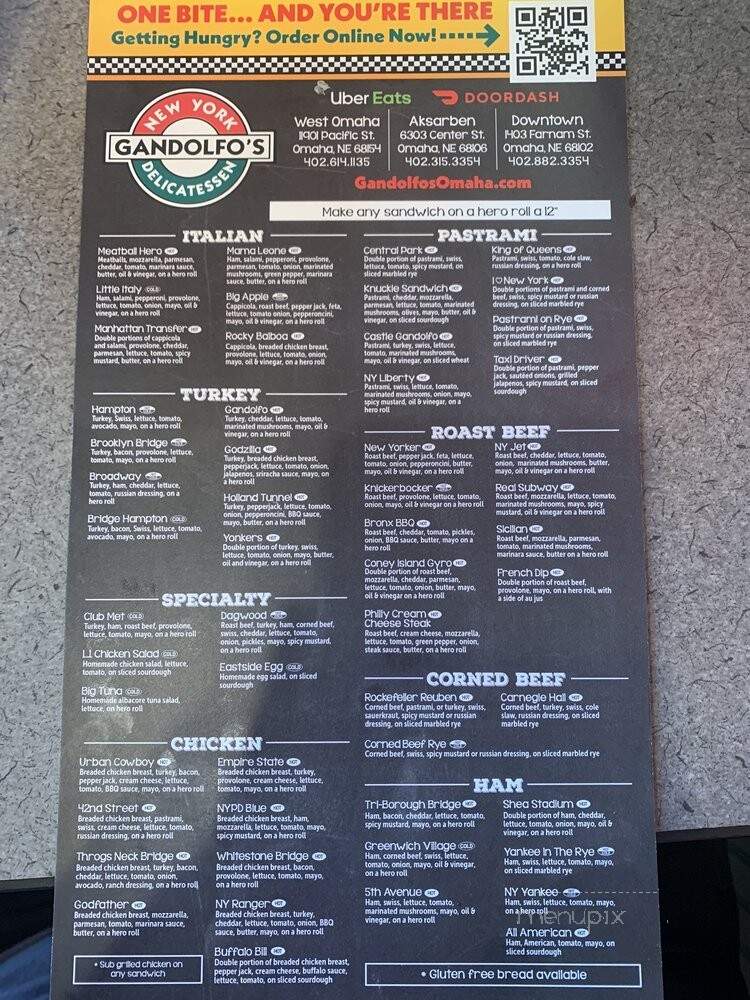 Gandolfos New York Deli - Omaha, NE menu_pic