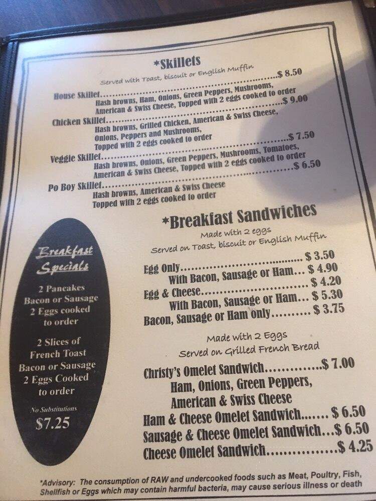 Christy's Cafe - Newnan, GA menu_pic