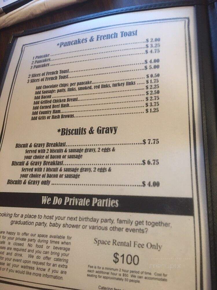 Christy's Cafe - Newnan, GA menu_pic