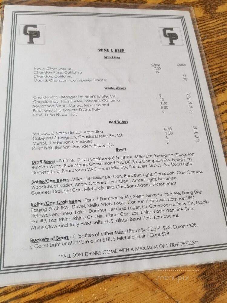 Cleveland Park Bar & Grill - Washington, DC menu_pic