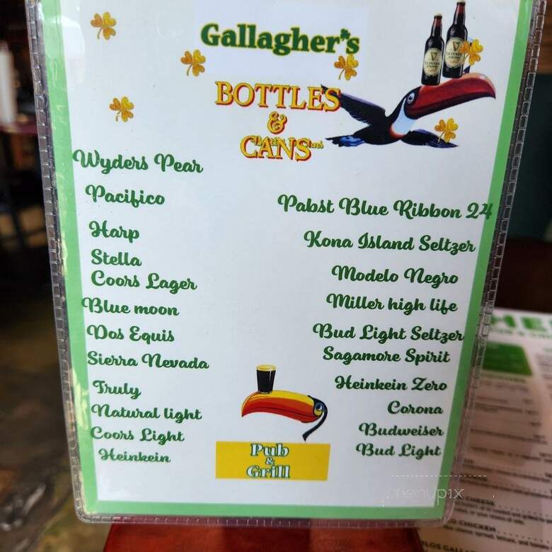 Gallagher's Pub & Grill - Long Beach, CA menu_pic