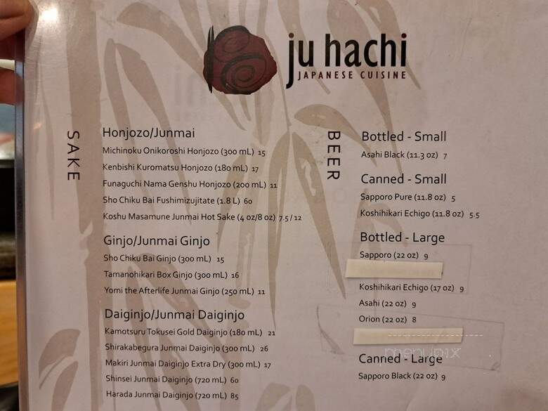 Ju Hachi by Taka's - Sacramento, CA menu_pic