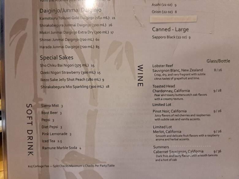 Ju Hachi by Taka's - Sacramento, CA menu_pic