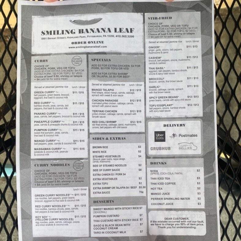 Smiling Banana Leaf - Pittsburgh, PA menu_pic