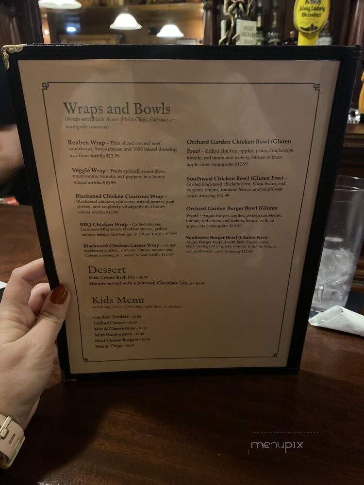 Quigley's Irish Pub - Naperville, IL menu_pic