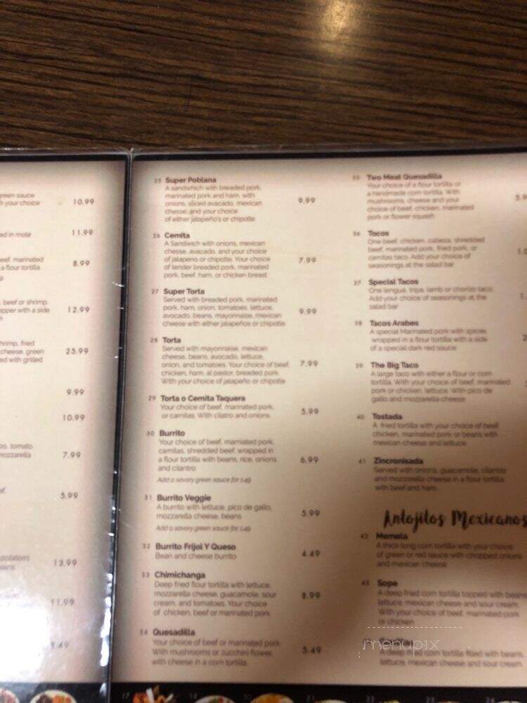 Mi Puebla Restaurant - Ogden, UT menu_pic
