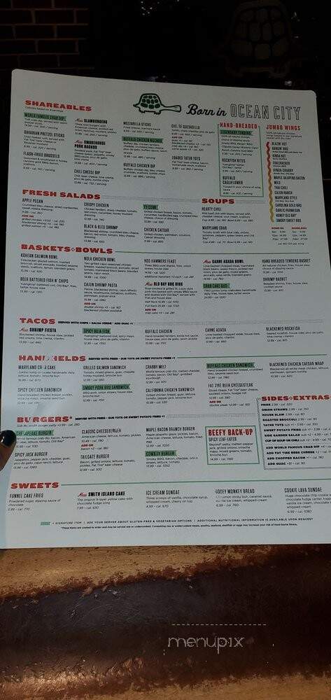 Greene Turtle Sports Bar and Grille - Hanover, MD menu_pic