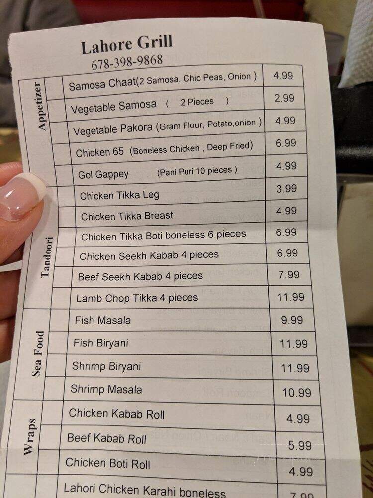 Lahore Grill Restaurant - Marietta, GA