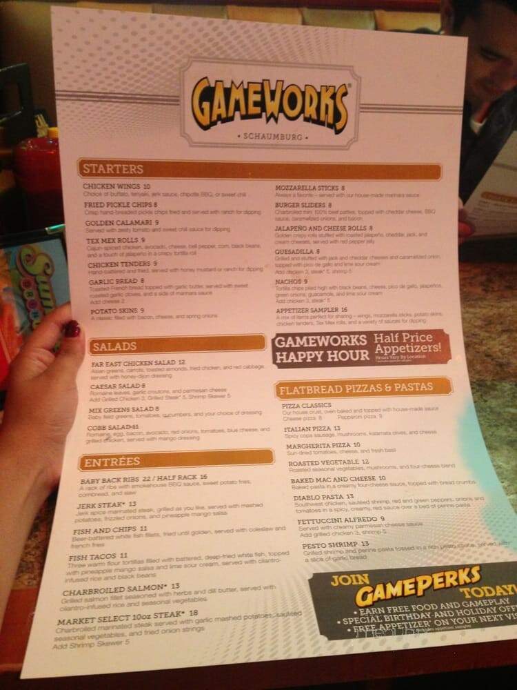 GameWorks Schaumburg-Chicago - Schaumburg, IL menu_pic