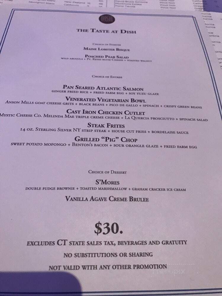 Dish - Hartford, CT menu_pic