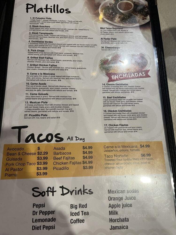 El Potosino - San Antonio, TX menu_pic