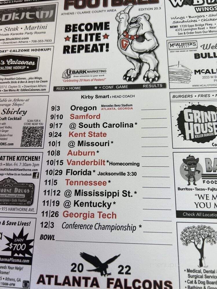 Bulldawgs Pizza - Athens, GA menu_pic