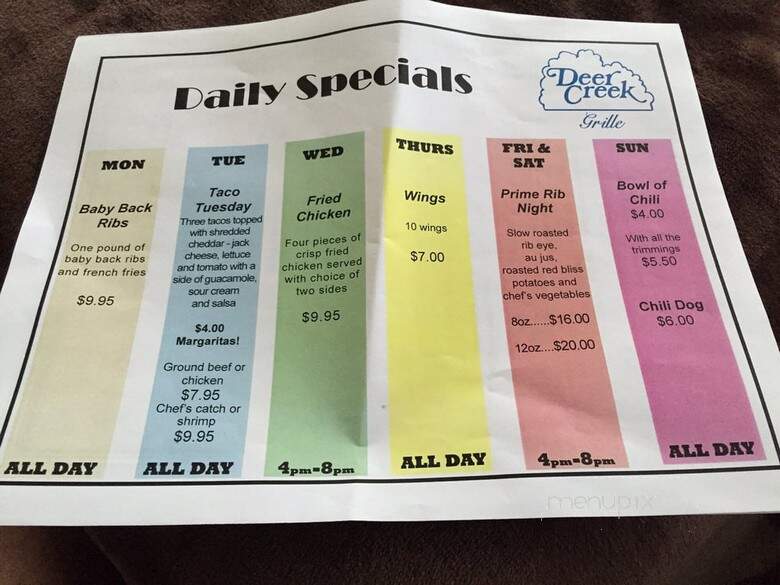 Dear Creek Grille - Deerfield Beach, FL menu_pic