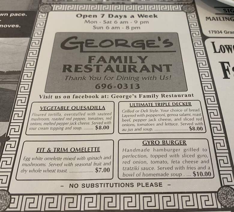 Georgia's Family Restaurant - Hattiesburg, MS menu_pic