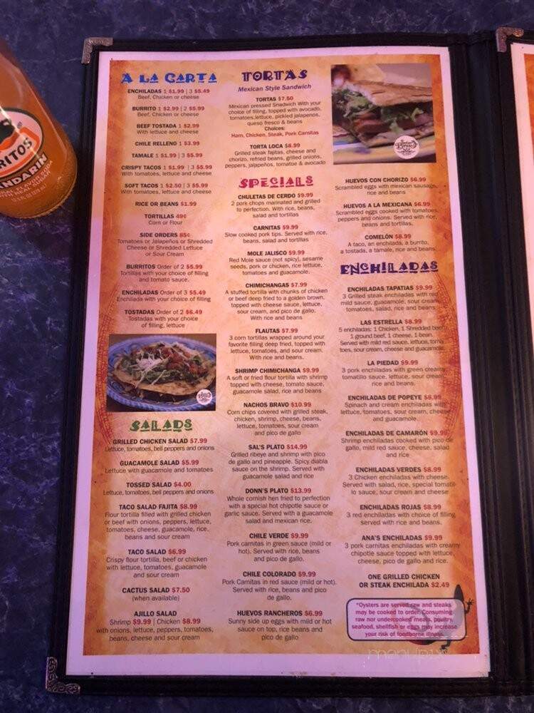 Senor Bravo - Winston Salem, NC menu_pic
