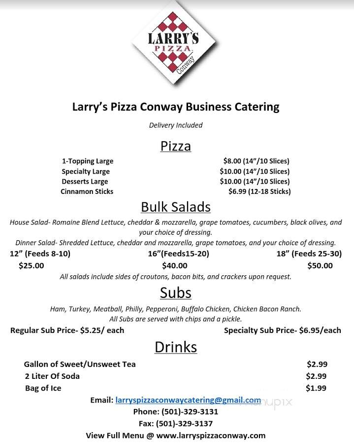 Larry's Pizza Conway - Conway, AR menu_pic