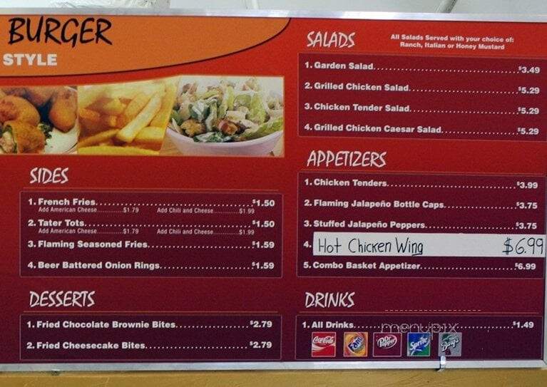 Flaming Burger - Dallas, TX menu_pic